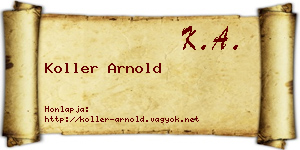 Koller Arnold névjegykártya