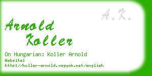 arnold koller business card